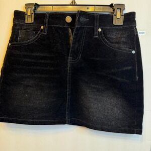 PTCL‎ Ethikal Brand Black Velvet/Denim mini Skirt Size XS